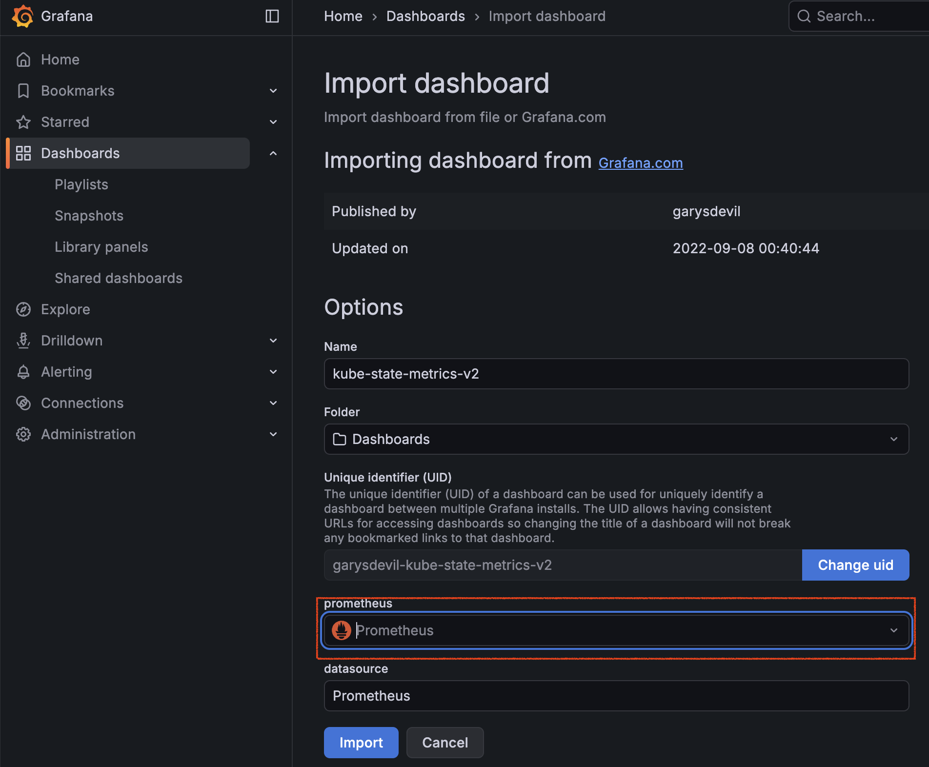 대시보드 임포트 4