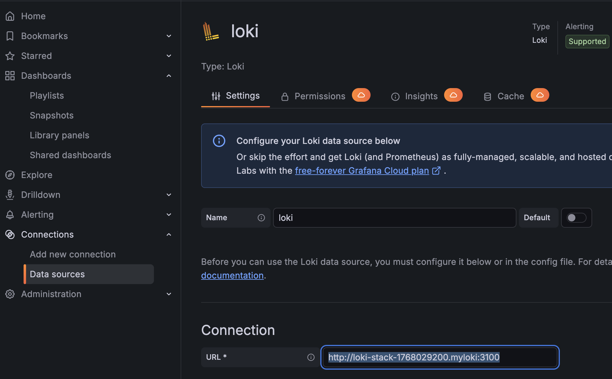 로키 정보 선택